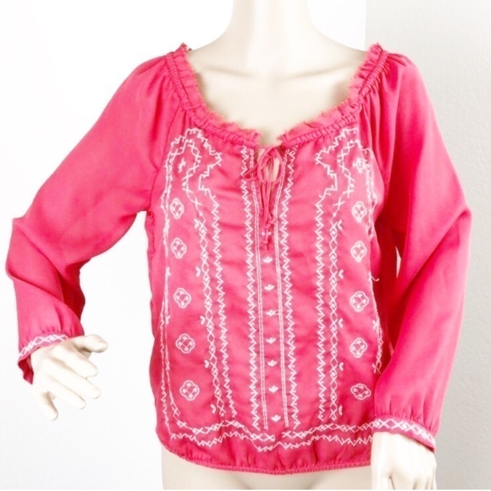 American Eagle Outfitters red embroidered top